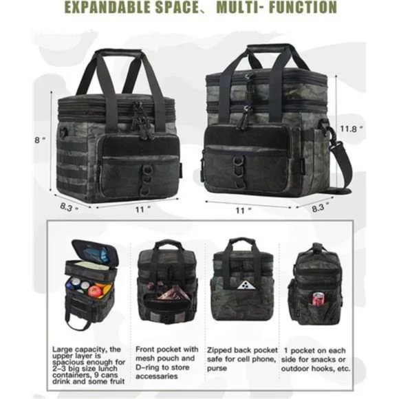 Tactical Lunch Box for Men, Double Deck Expandable Lunch Bag, Large Leakproof - Picture 4 of 8